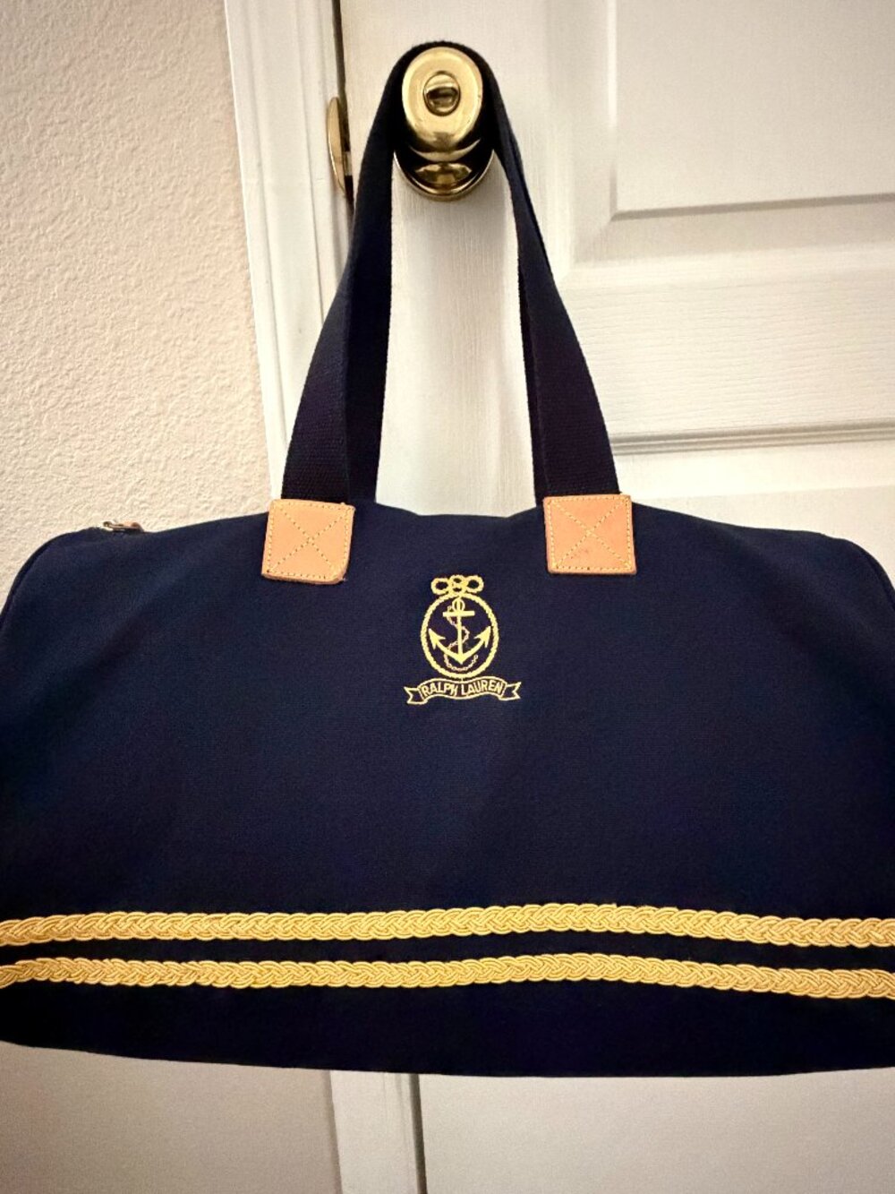 Rare Ralph Lauren Admirals Navy Nautical Canvas Duffle Bag
